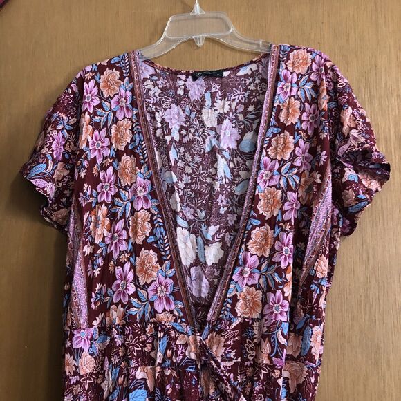 PRETTYGARDEN Women’s Summer V Neck Wrap Floral Print Short Sleeve Size XL - Picture 7 of 7